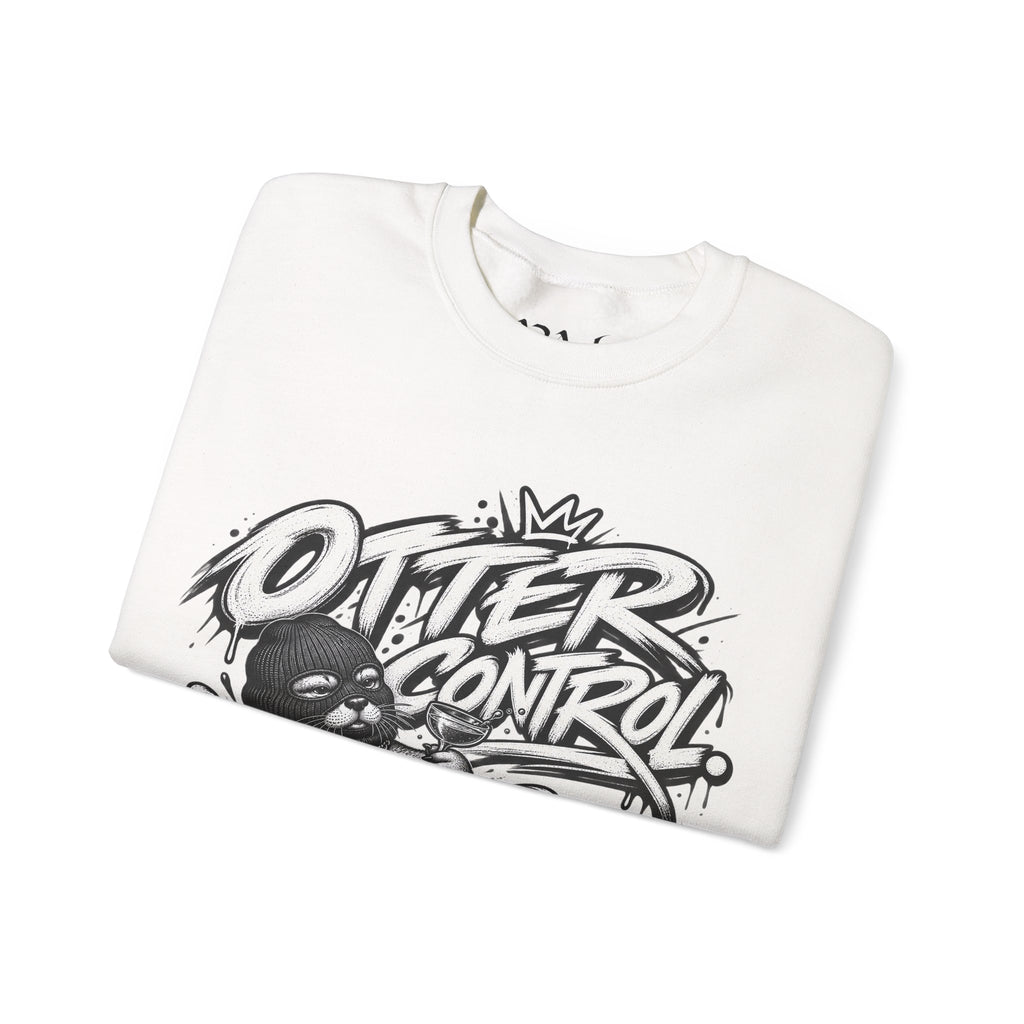 Otter Control Crewneck Sweatshirt — River Otter Graphic Pullover | ARAW