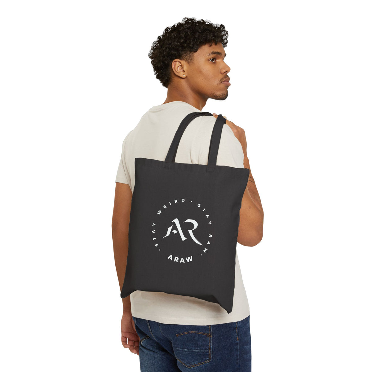 Otter Control Canvas Tote Bag — Retro Otter Illustration Cotton Shopper | ARAW