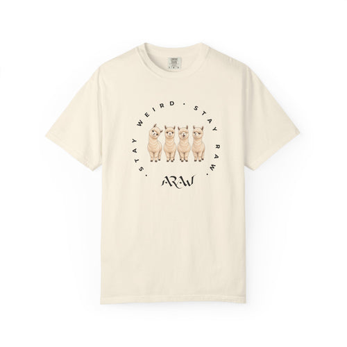 ARAW Illustration T-shirt — "Spit Happens" Funny Alpaca Tee