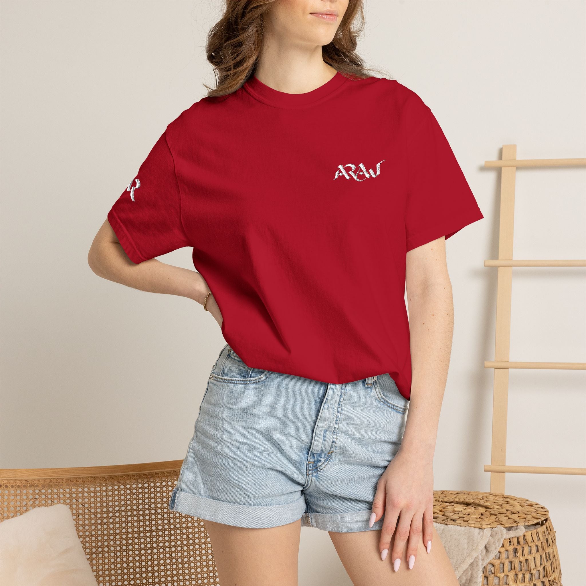 ARAW Logo tee T-Shirt | Chest and Sleeve Embroidered Logo