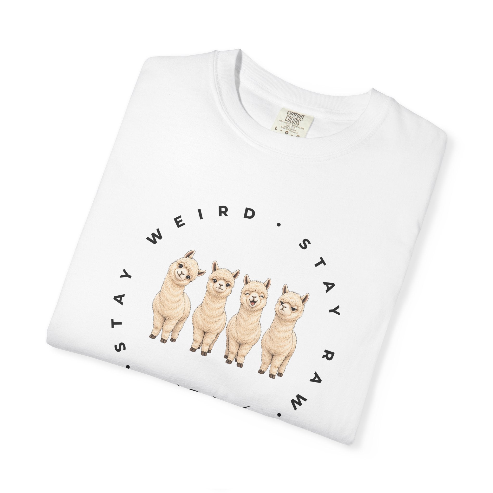 ARAW Illustration T-shirt — "Spit Happens" Funny Alpaca Tee