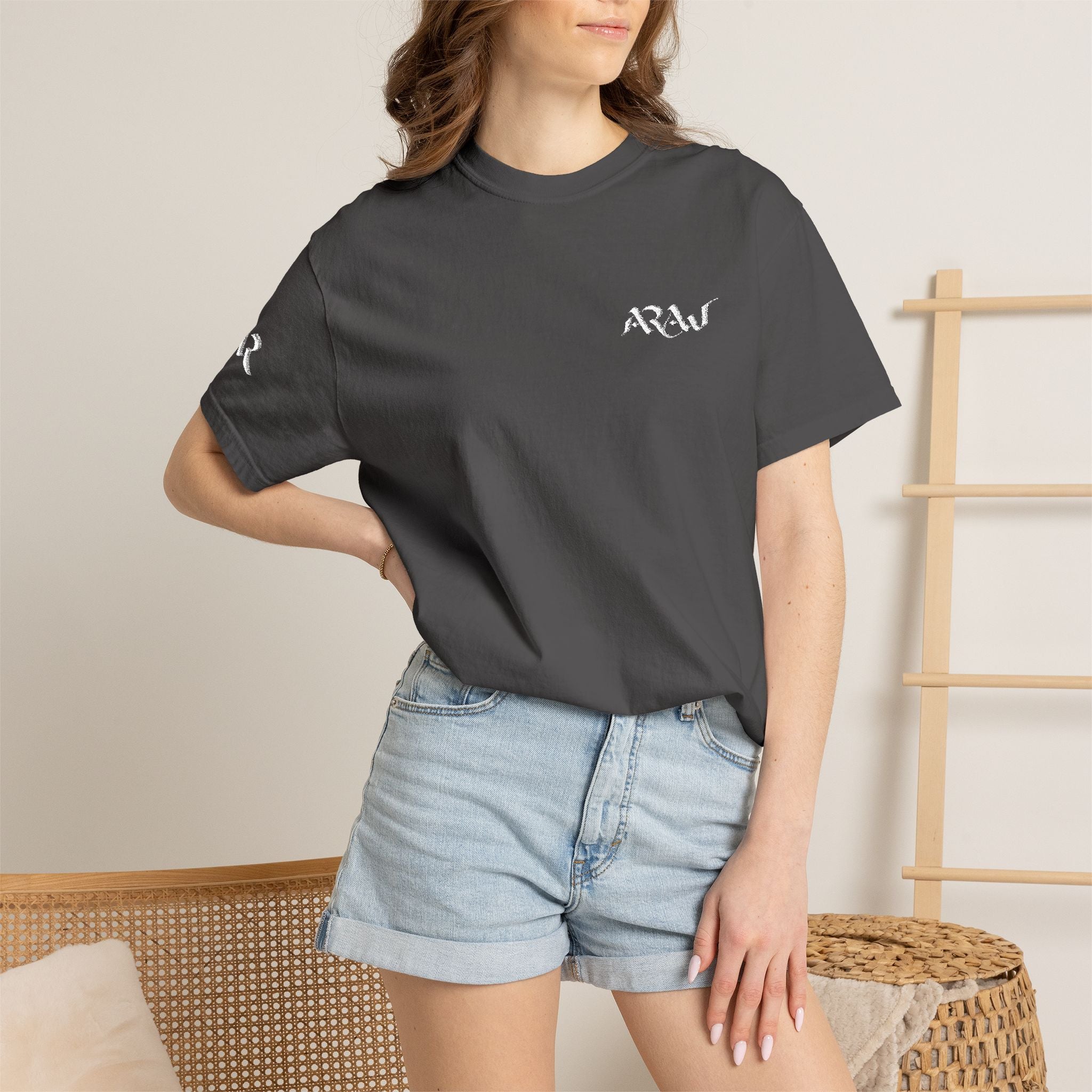 ARAW Logo tee T-Shirt | Chest and Sleeve Embroidered Logo