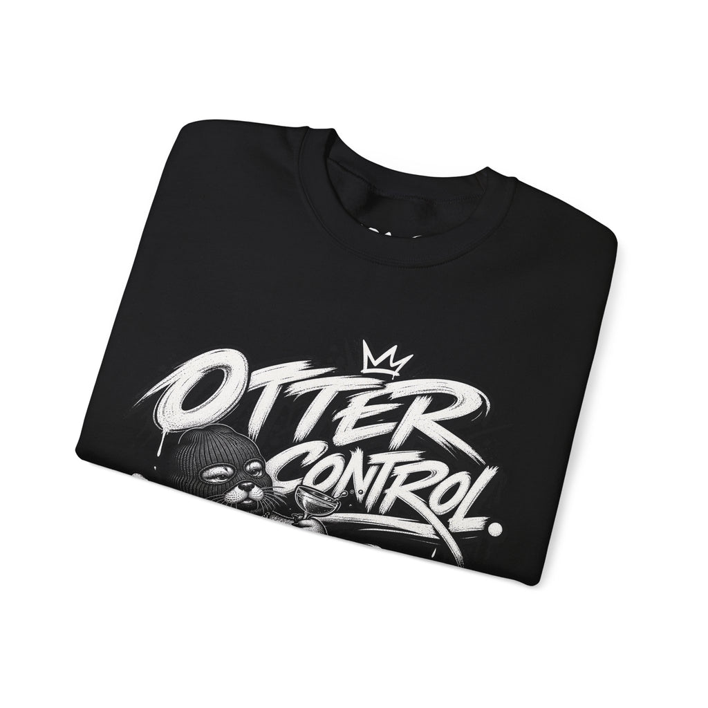 Otter Control Crewneck Sweatshirt — River Otter Graphic Pullover | ARAW