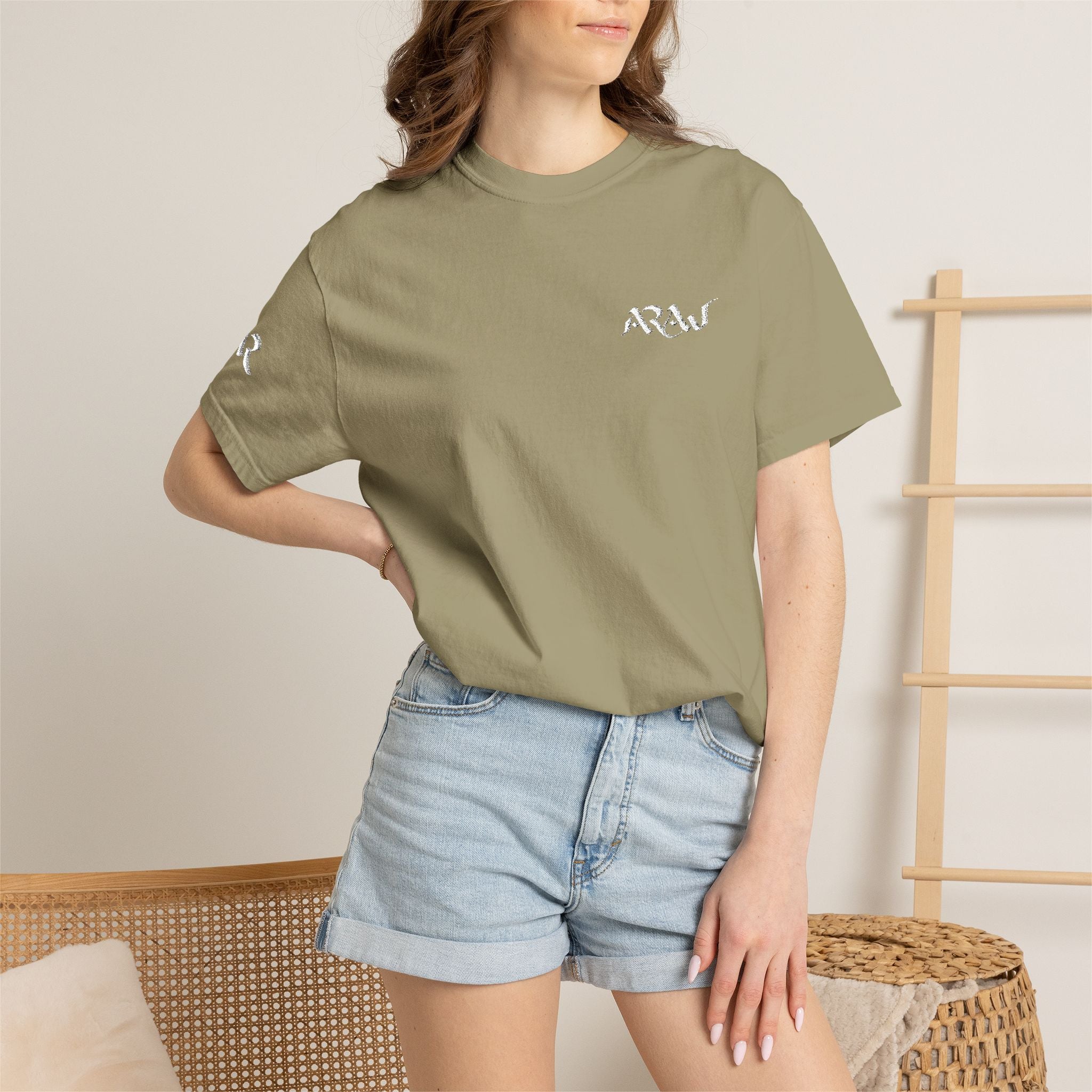ARAW Logo tee T-Shirt | Chest and Sleeve Embroidered Logo