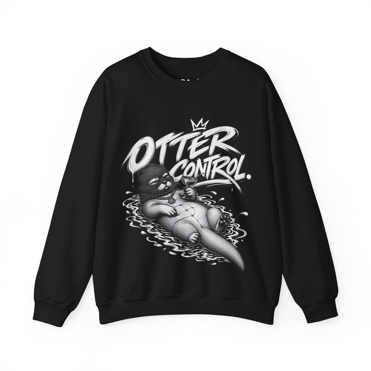 Otter Control Crewneck Sweatshirt — River Otter Graphic Pullover | ARAW