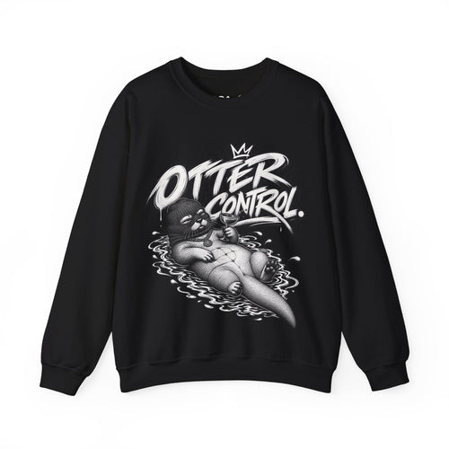 Otter Control Crewneck Sweatshirt — River Otter Graphic Pullover | ARAW