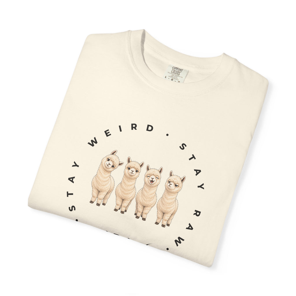 ARAW Illustration T-shirt — "Spit Happens" Funny Alpaca Tee