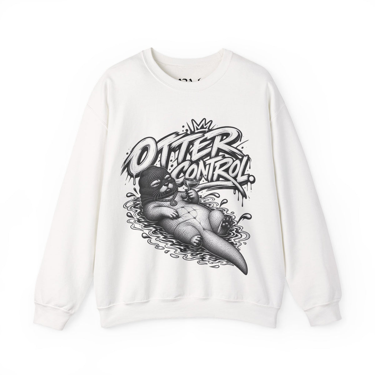 Otter Control Crewneck Sweatshirt — River Otter Graphic Pullover | ARAW